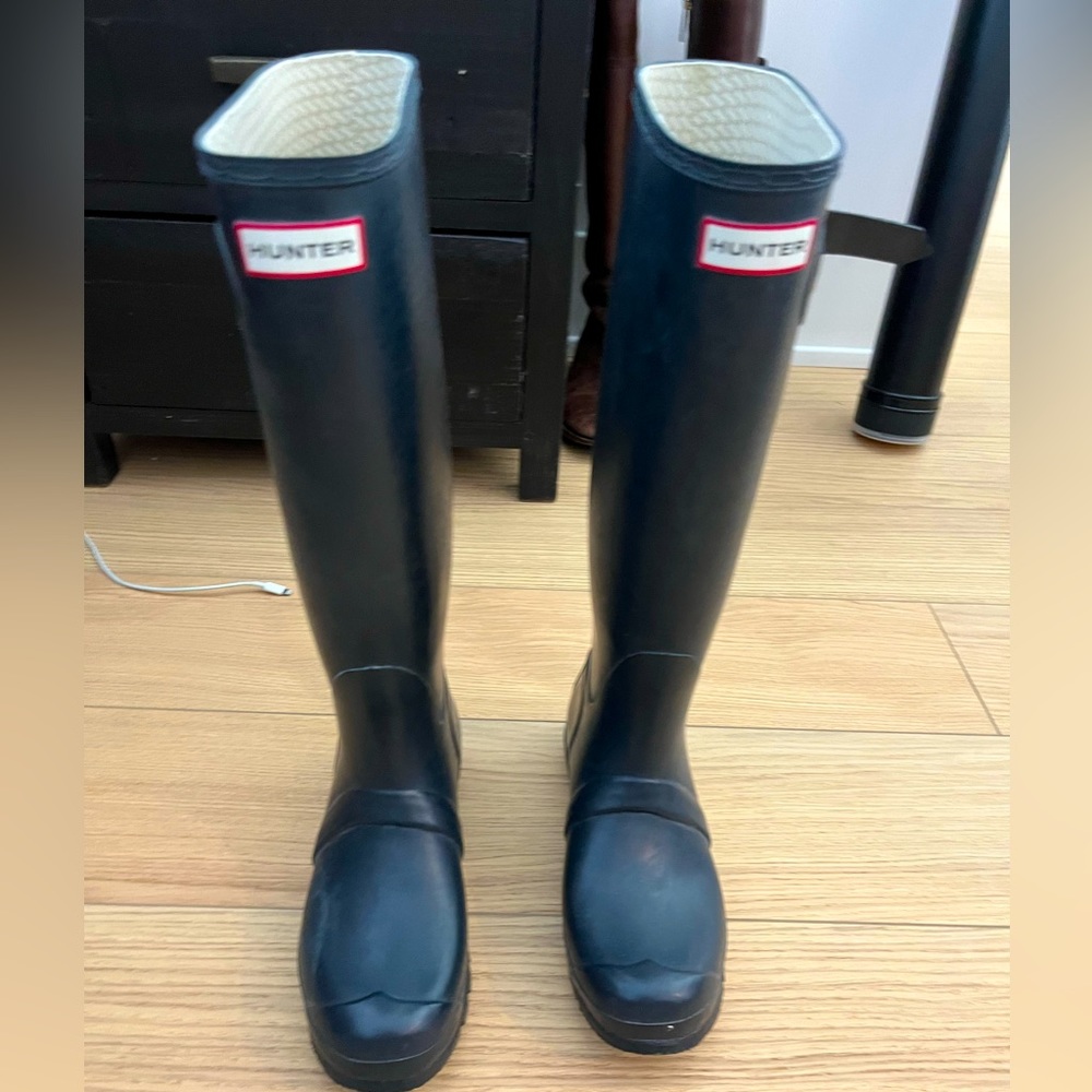 Navy Tall Hunter Boots